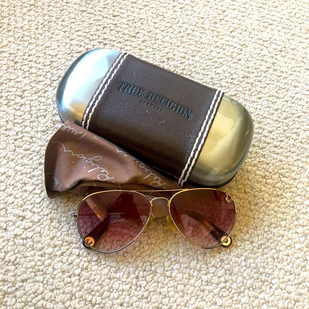 Pink Sunglasses with Gold Trim